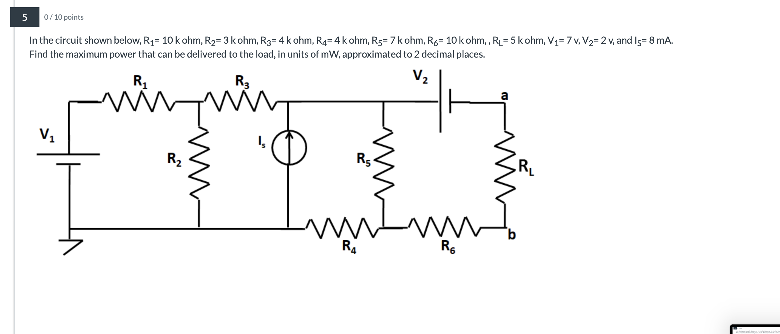5010 ﻿pointsIn the circuit shown below, R1=10k ﻿ohm,