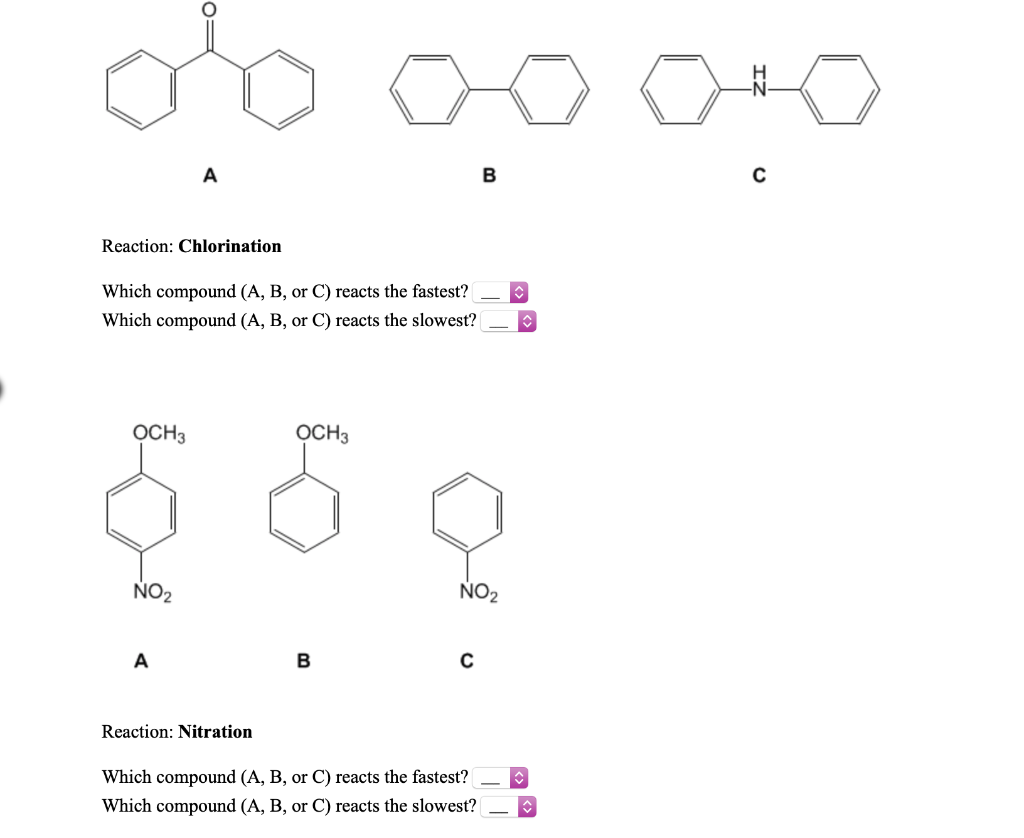 Solved А B с Reaction: Chlorination Which Compound (A, B, Or | Chegg.com