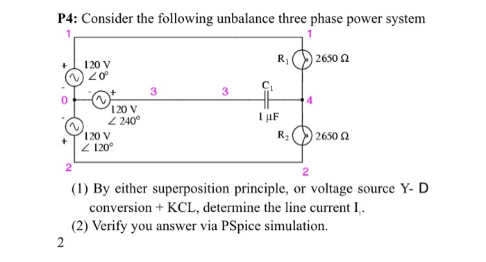 Solved P4: Consider the following unbalance three phase | Chegg.com