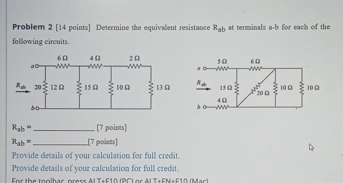 Solved Problem 2 [14 points] Determine the equivalent | Chegg.com