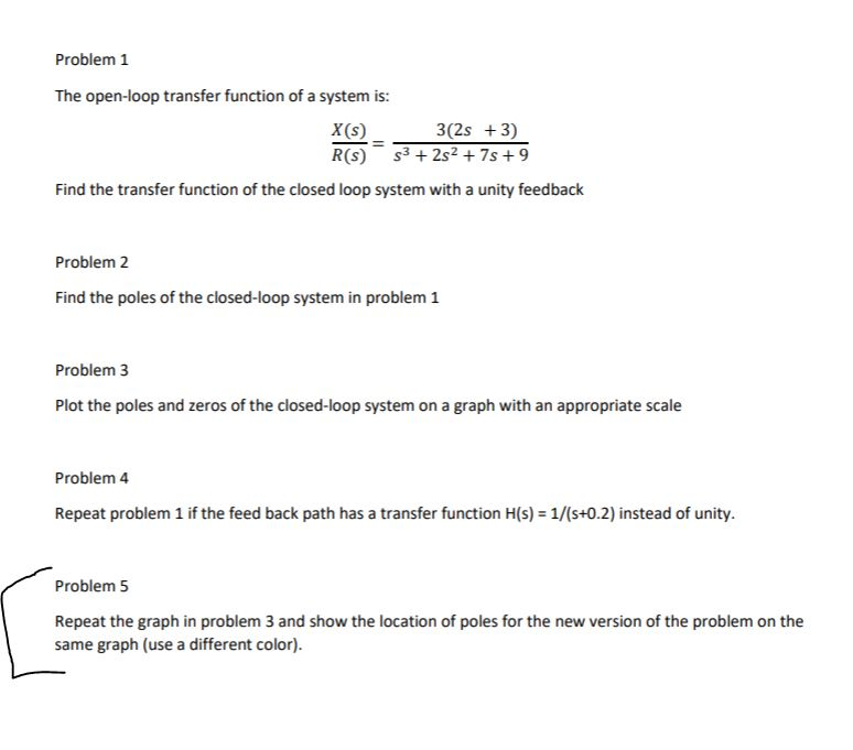 Solved Problem 1 The open-loop transfer function of a system | Chegg.com