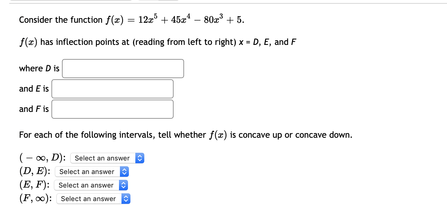 Solved Consider the function | Chegg.com