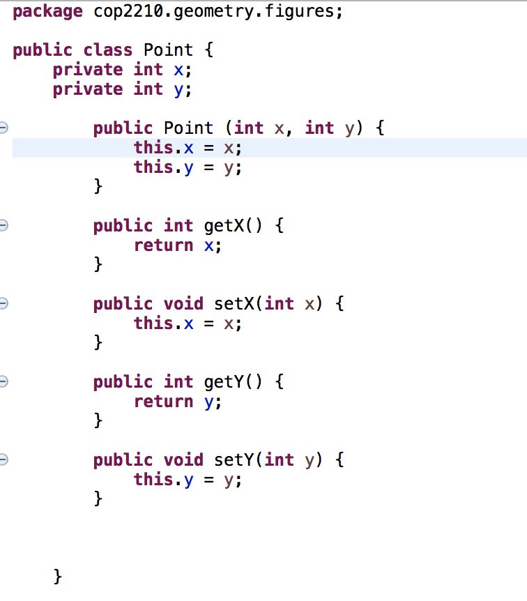 Solved 1. Create a new class named Point under the | Chegg.com