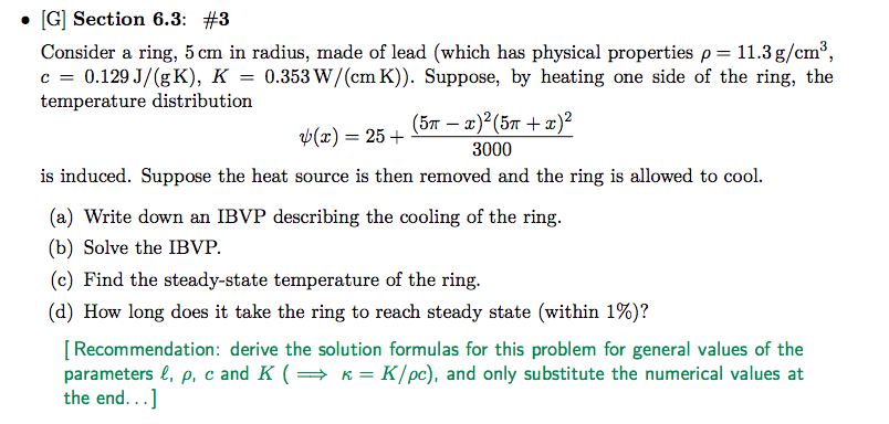 Solved Consider a ring 5 cm in radius made of lead which