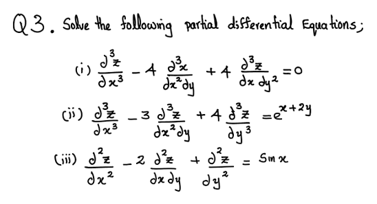 Solved Q3. Solve the following partial differential | Chegg.com