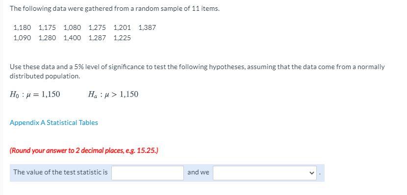 Solved The following data were gathered from a random sample | Chegg.com