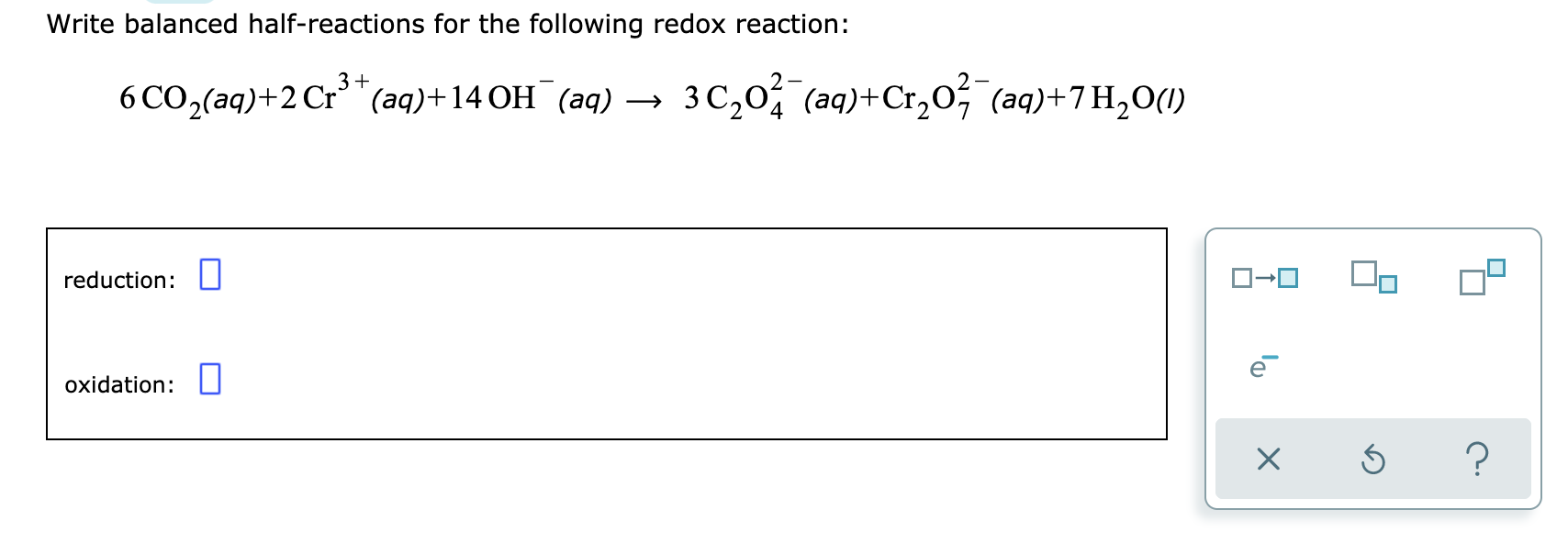 Solved Write Balanced Half Reactions For The Following Redox 1697