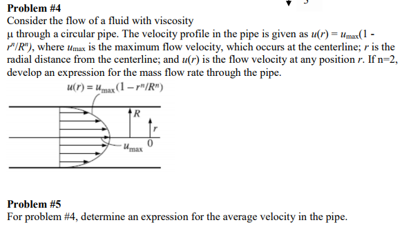 Solved Problem #4 Consider the flow of a fluid with | Chegg.com