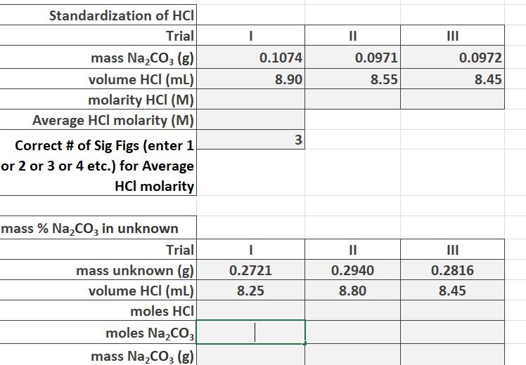 Solved How do I calculate the molarity of HCL How do I | Chegg.com