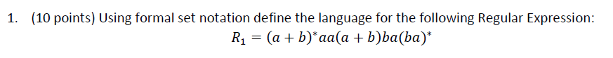Solved 1. (10 points) Using formal set notation define the | Chegg.com