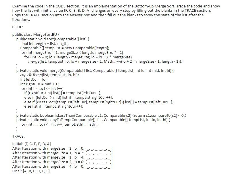 Solved Examine the code in the CODE section. It is an | Chegg.com