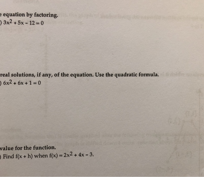 Solved 1) solve the equation by factoring 2) Find the real | Chegg.com