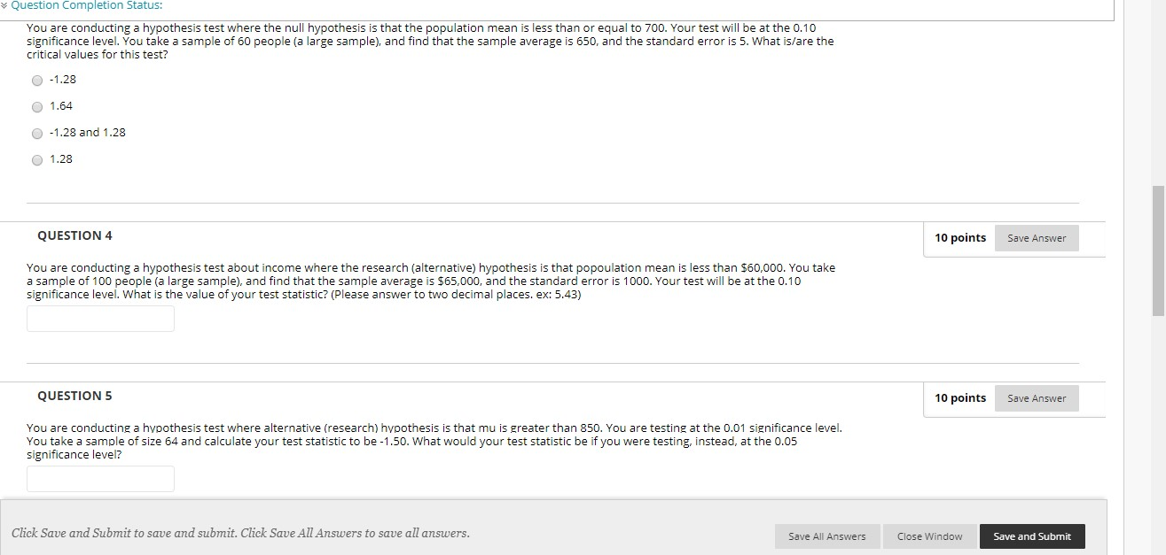 Solved QUESTION 1 10 points Save Answer You are conducting a | Chegg.com
