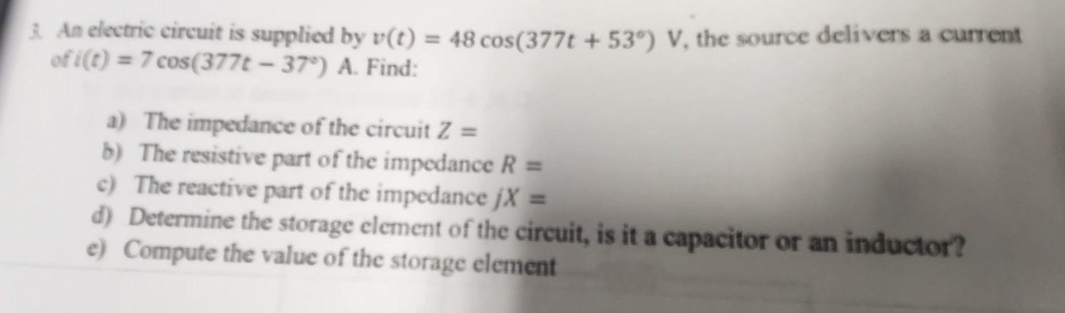 Solved 2. An electric circuit is supplied by | Chegg.com