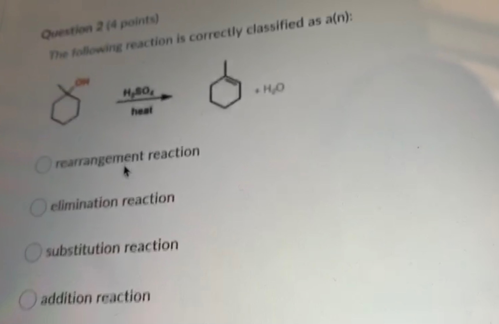 Solved Question 1 Points The Following Reaction Is