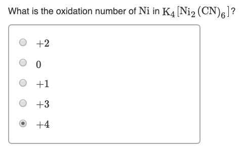 k4 ni cn 4 oxidation number