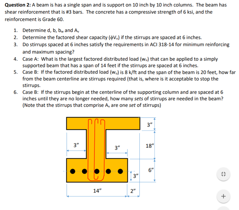 Question 2: A beam is has a single span and is | Chegg.com