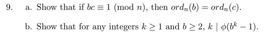 Solved a. Show that if \\( b c \\equiv 1(\\bmod n) \\), then | Chegg.com