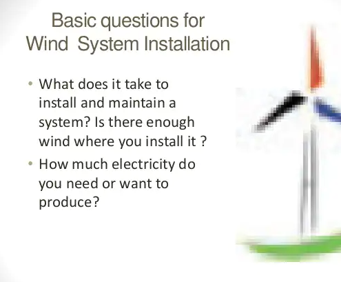 Solved Basic Questions For Wind System Installation What | Chegg.com