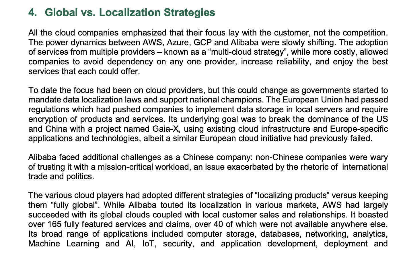 Solved EAD THE CASE STUDY BELOW: Cloud Wars Go Global: How | Chegg.com