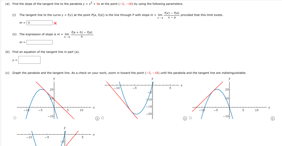 Solved A Find The Slope Of The Tangent Line To The Chegg Com
