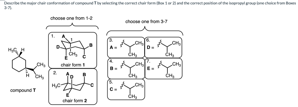 Compound T Solved Describe the major chair conformation of compound T | Chegg.com