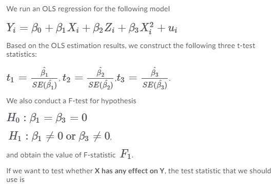 Solved We run an OLS regression for the following model Y; = | Chegg.com