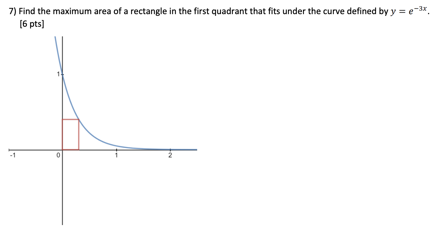 Solved 7) Find the maximum area of a rectangle in the first | Chegg.com