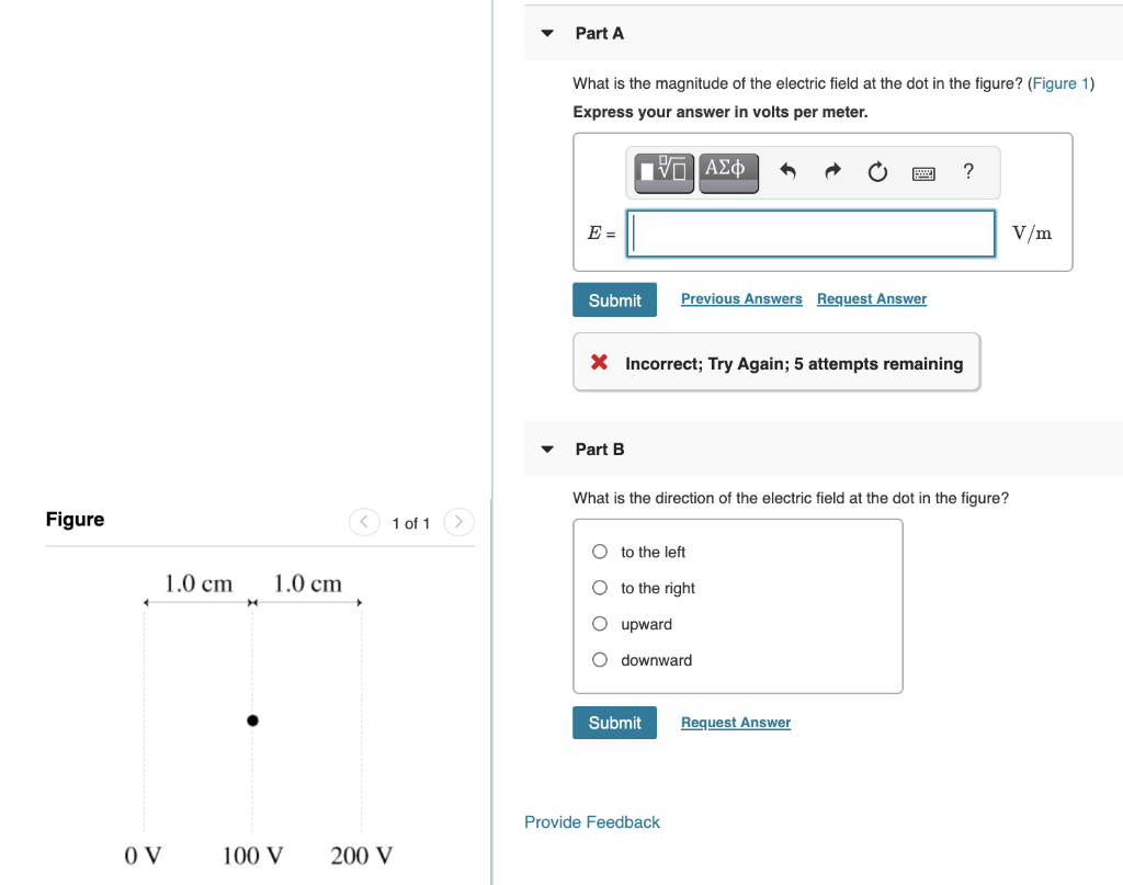 Solved Part A What is the magnitude of the electric field at | Chegg.com