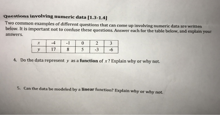 Solved Questions involving numeric data [1.3-1.4] Two common | Chegg.com