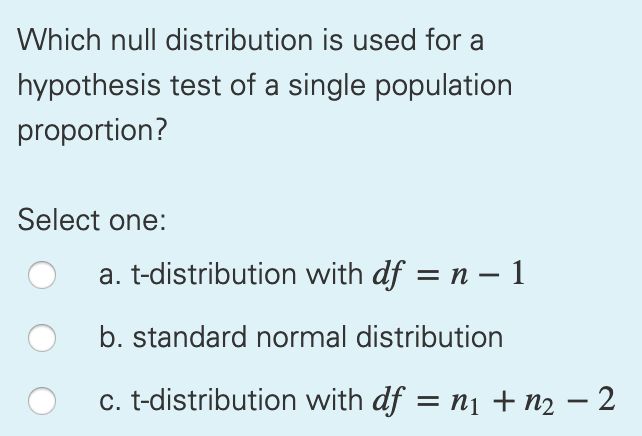 null hypothesis test distribution