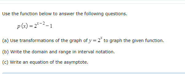 Solved Use the function below to answer the following | Chegg.com