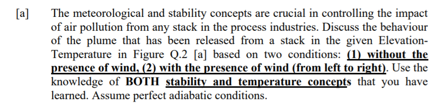 [a] The meteorological and stability concepts are | Chegg.com