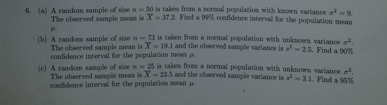 Solved a) A random sample of size n 50 is taken from a | Chegg.com