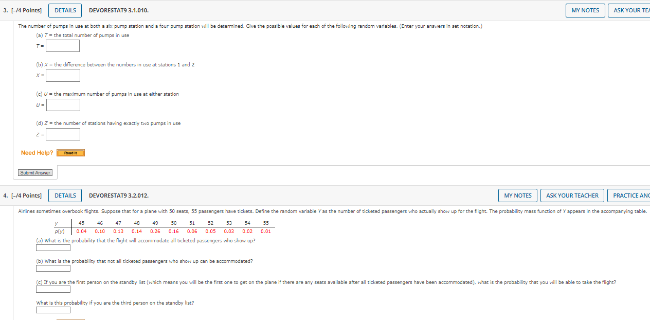 Solved -/4 Points] DEVORESTAT9 3.1.010. (a) T= the total | Chegg.com