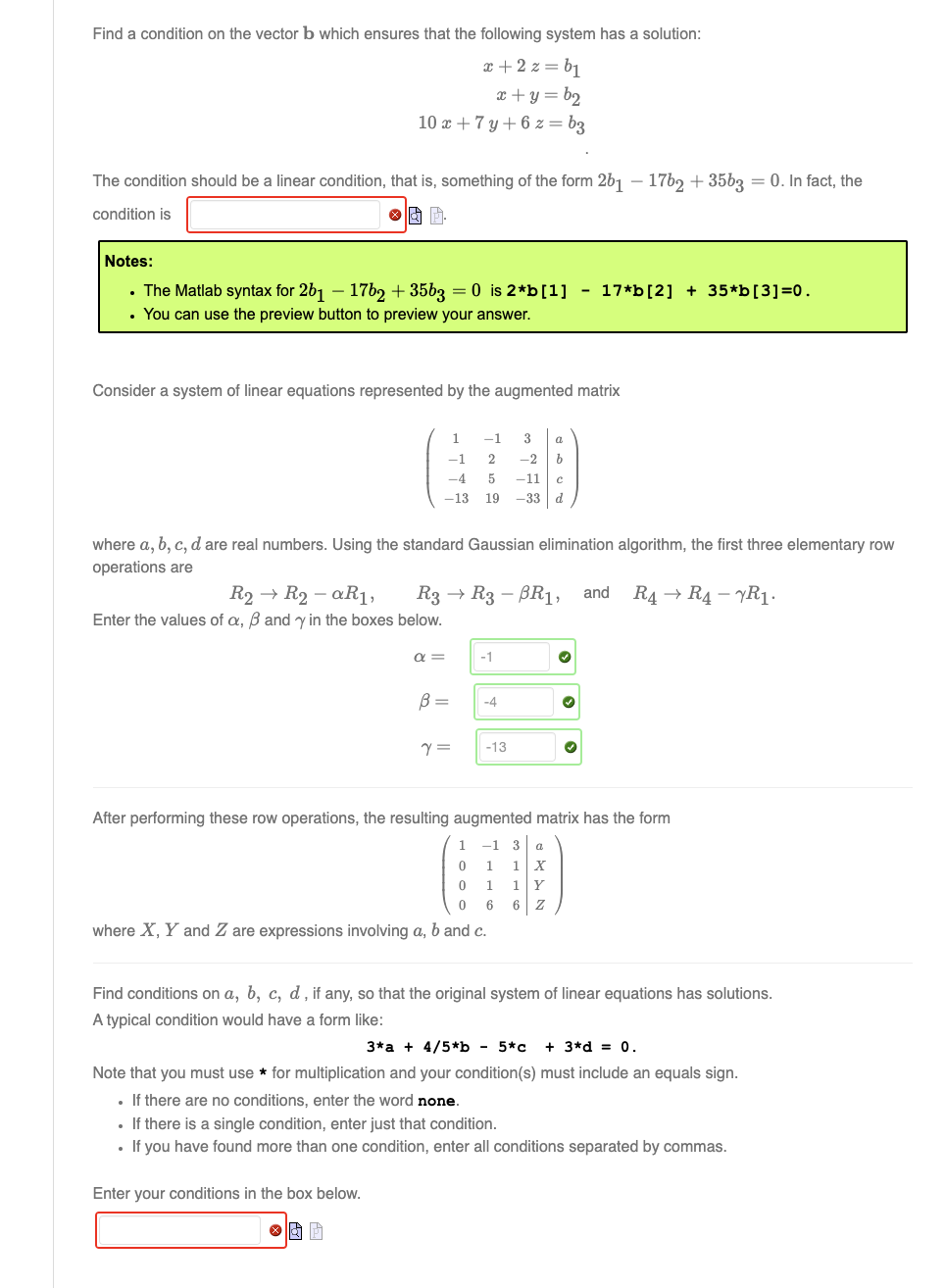 Solved Find A Condition On The Vector B Which Ensures That | Chegg.com