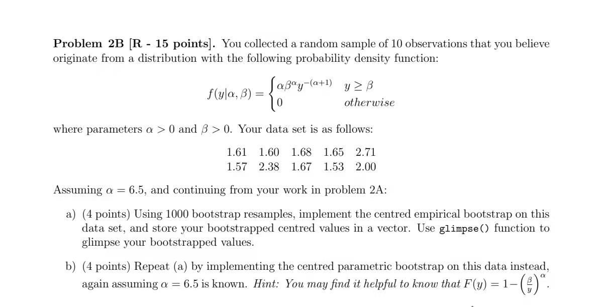 Solved Problem 2B [R - 15 Points). You Collected A Random | Chegg.com