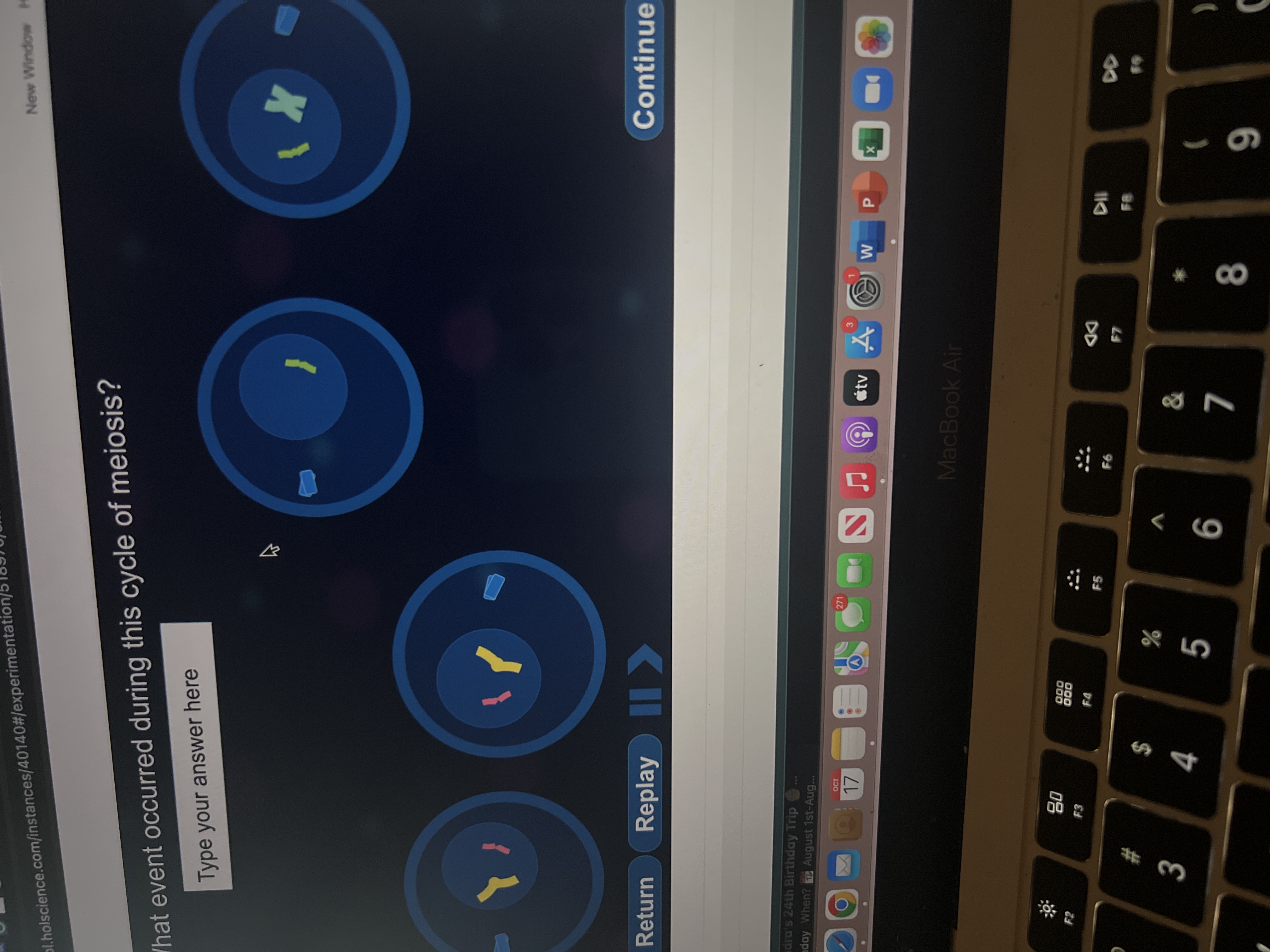 Solved hat event occurred during this cycle of meiosis?Type