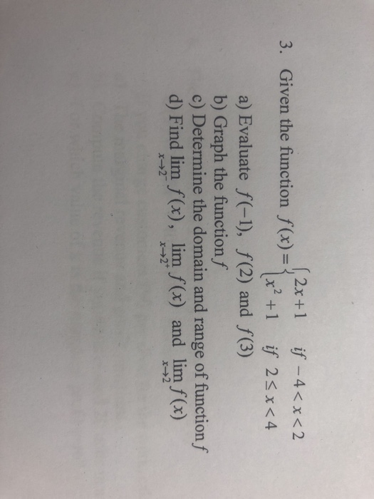 Solved 2x +1 3. Given the function f(x) = 2 a) Evaluate | Chegg.com