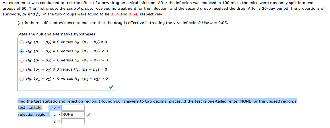 Solved An experiment was conducted to test the effect of a | Chegg.com