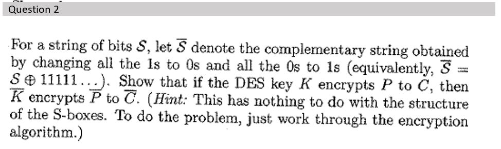 Solved Question 2 For A String Of Bits S, Let S Denote The | Chegg.com