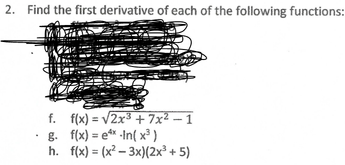 Solved 2 Find The First Derivative Of Each Of The Following 4055