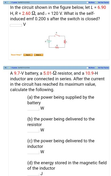Solved In the circuit shown in the figure below, let L 6.90 | Chegg.com