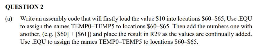 Solved (a) Write an assembly code that will firstly load the | Chegg.com
