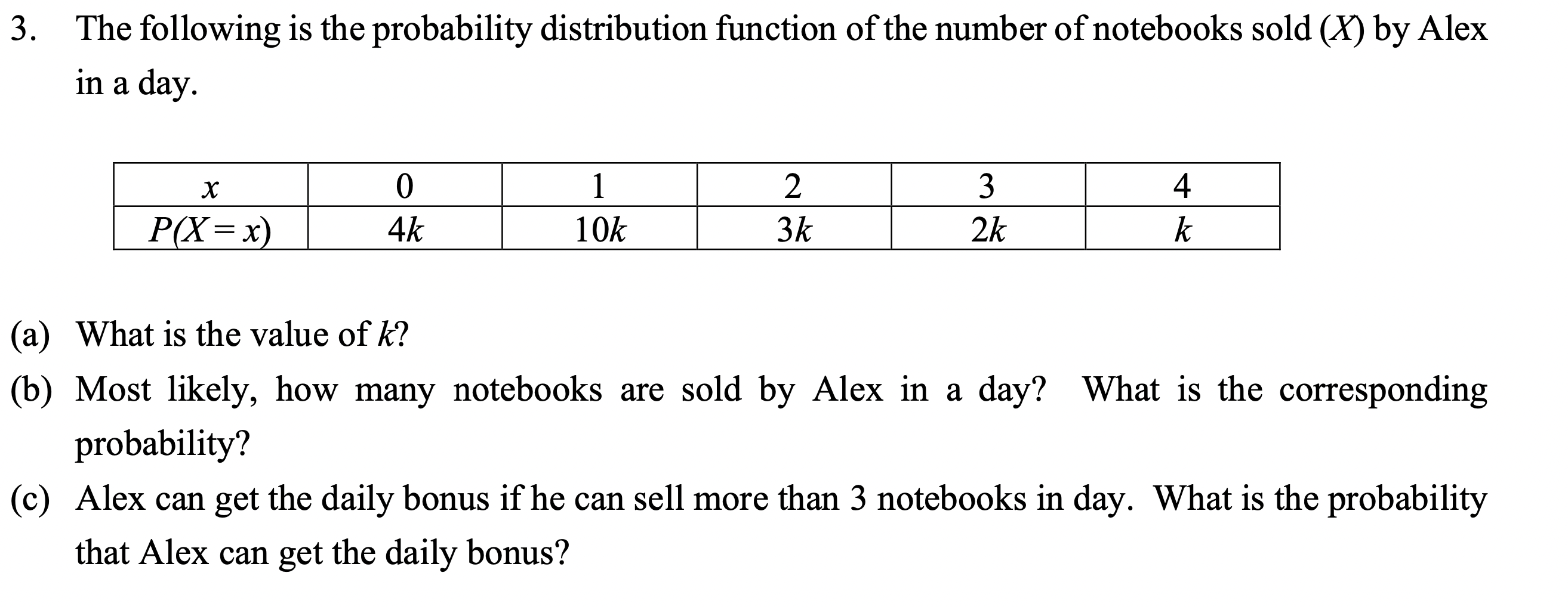 Solved The following is the probability distribution