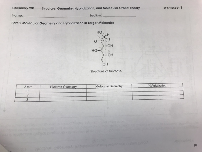 Solved: Chemistry 201 Structure, Geometry, Hybridization, | Chegg.com