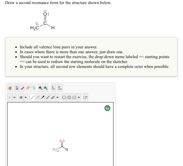 Solved Draw a second resonance form for the structure shown