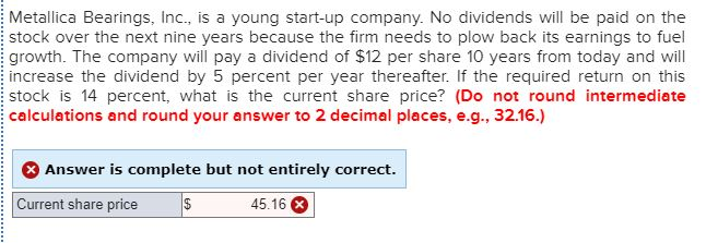 Metallica Bearings Inc Is A Young Start Up Chegg 