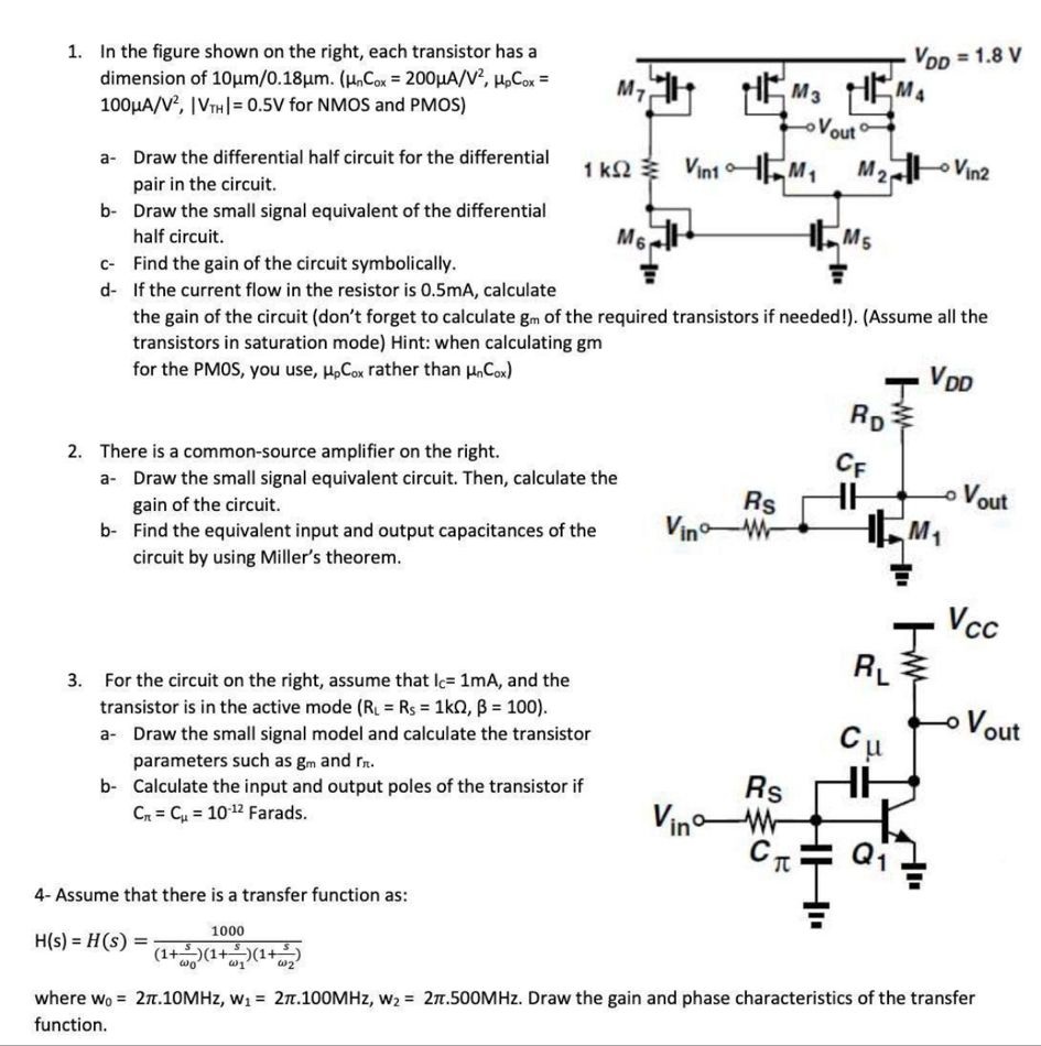 In ﻿the figure shown on ﻿the right, each transistor | Chegg.com