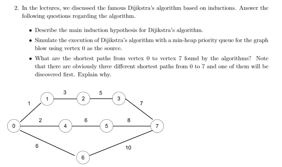 Solved In the lectures, we discussed the famous Dijikstra's | Chegg.com